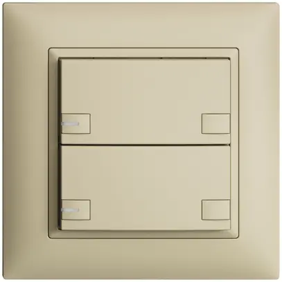 Poussoir ENC KNX 2× EDIZIOdue colore vanille RGB avec LED 