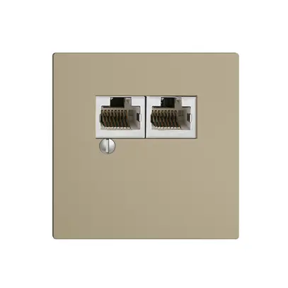 Scatola 2×RJ45/s 8P par.EDIZIOdue sand R&M swissline 