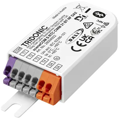 Appareil de commande Tridonic sceneCOM S RTC DALI-2 Bluetooth 80.7×15.3×30mm 