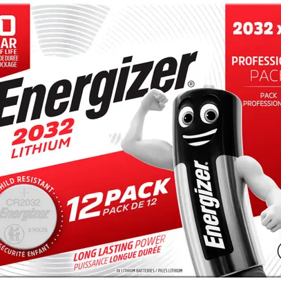 Knopfzelle Lithium Energizer CR2032, 3V, Box à 12 Stück 
