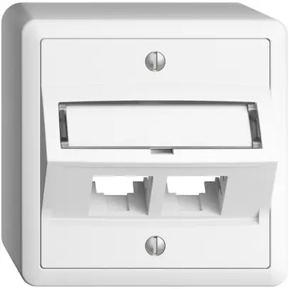 AP-Montageset S-One EDIZIOdue FX für 2×RJ45 schräg, weiss 