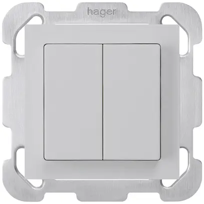 Poussoir ENC kallysto 2×A-R/1P gris clair avec plaque de fixation 