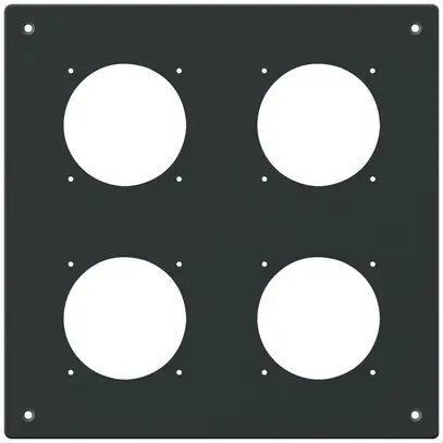 Plaque de montage ENC robusto 2×2 aluminium, noir 