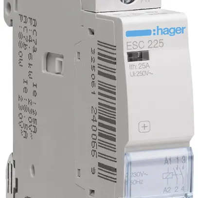 Contattore AMD Hager ESC 230VAC 2 chiusura 0 apertura 25A 1UM 