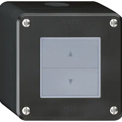 Interrupteur pour stores AP robusto IP55 noir avec 2 touches de fonction 