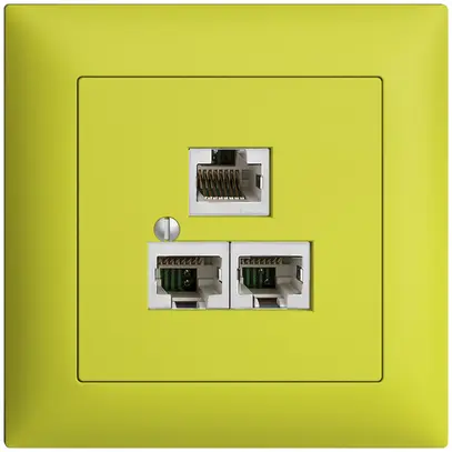 Scatola INC 3×RJ45/s 4P sep. EDIZIOdue R&M swissline lemon 
