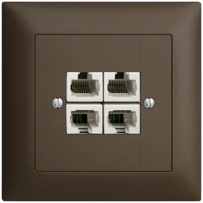 Prise ENC 4×RJ45/u 4P sép.EDIZIOdue coffee ITplus 