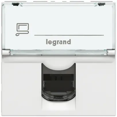Presa INS MOS UTP 1×RJ45 bianco cat.6 2moduli 