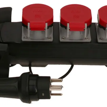 Presa multipla MAX HAURI Construct Line 5m 4×T25 IP55 90° nero 