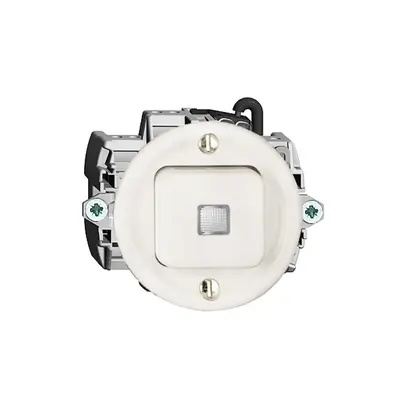 Interrupteur poussoir lum. 3/2L blanc FH, contrôle, LED jaune 