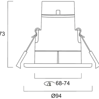 Spot LED INS Sylvania SYLSPOT 1×11W 400lm 827…865 110° REG Ø94mm nero 