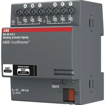 Attuatore di riscaldamento AMD ABB free@home, 6×uscita semiconduttore 24…230VAC 