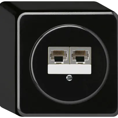 AP-Anschlussdose basico 2×RJ45s getrennt UKV schwarz 