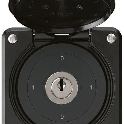 Interruttore a chiave INC robusto IP55 con copertura S0/2P nero 