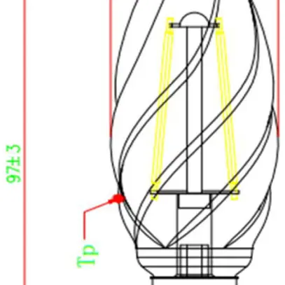 LED-Lampe ToLEDo Retro Candle E14 2.3W 240V 250lm 827 klar 