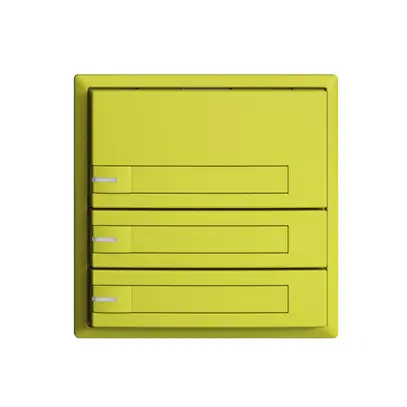 KNX-Taster RGB EDUE, 250mW, m.RGB-LED, m.Papiereinlage, 3×Taste, 1×Tastenb., lem 