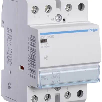Contattore AMD Hager 230VAC 3 chiusura 0 apertura 63A senza ronzio 3UM 