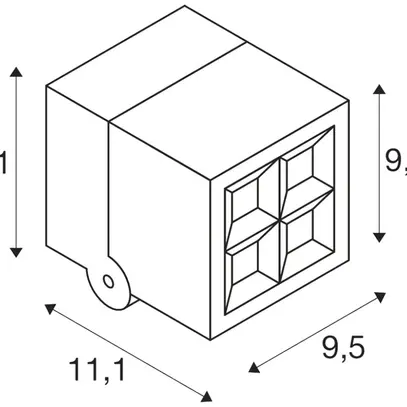 Plafonnier/applique LED SLV S-CUBE 15W 1000lm 827/830 IP65 VAR 111×95mm an 