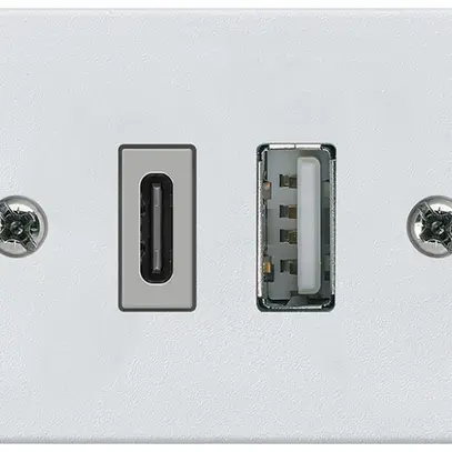 Presa di carica USB INS Hager FLF 18W PD 1×tipo A 1×tipo C bianco 