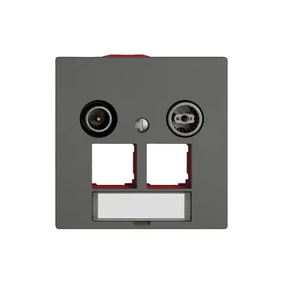 Prise multimédia TV-R EDIZIO.liv SNAPFIX® EASYNET p.2×RJ45 S-One 15dB grf 