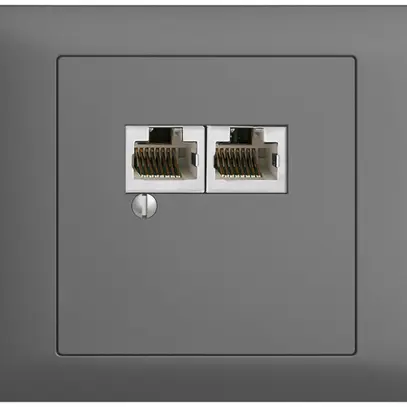 Scatola INS 2×RJ45/s 8P par.grigio scuro EDIZIOdue R&M swissline 