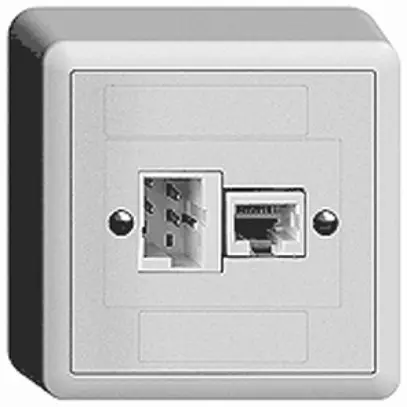 Presa AP 1×T+T,1×RJ45/u 4P EDIZIOdue ITplus ITM bianco 