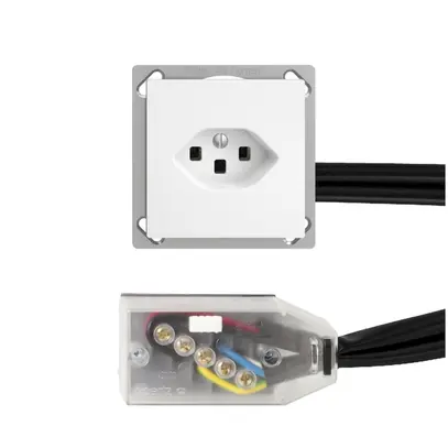 Presa INS EDIZIOdue T23 L1 bianco per cavo piatto Technofil 
