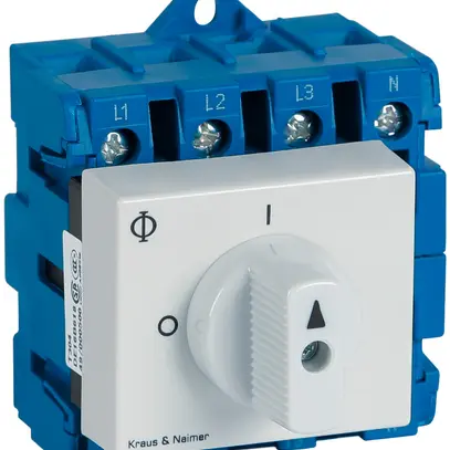 Interrupteur sectionneur INC 4P p.DIN, 32A, face: 0-1, gr, 44×45mm, poignée gr 