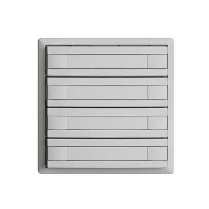 Poussoir ENC KNX 8× EDIZIOdue gris clair RGB sans LED avec insert papier 