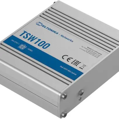 Teltonika Commutateur industriel TSW100 5 PoE Ports, Din-Rail 
