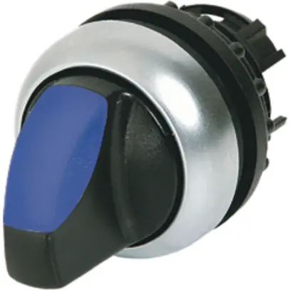 Manette rotative lum.ETN RMQ 3 pos. à rappel noir/bleu, an.chr 