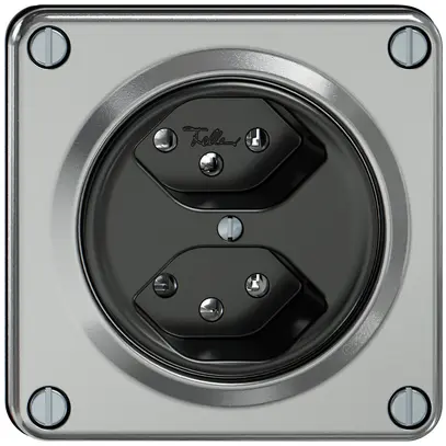 Steckdose ELEMENT 2×Typ 13 10A 250V IP20 aluminium 
