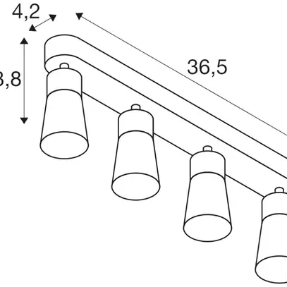 Spot SLV PURI 2.0 Cone CW GU10 4×6W DIM 365×42×138mm weiss 