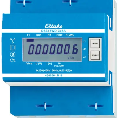 Compteur d'énergie AMD Eltako DSZ15WD MID, convertisseur 3×5A calibré 