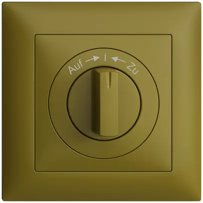 Kit frontal EDIZIOdue Auf->I<-Zu 88×88mm olive pour interrupteur rotatif. 