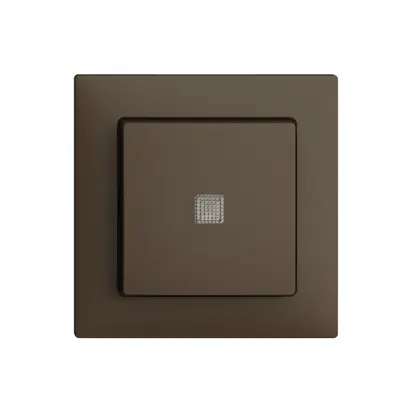 Pulsante luminoso INC EDIZIOdue A-R/1P coffee, c.lente.LED.60×60mm 