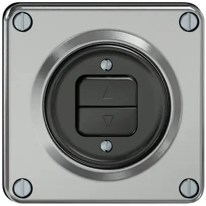 Interrupteur stores ELEMENT 1P 2 touches aluminium 