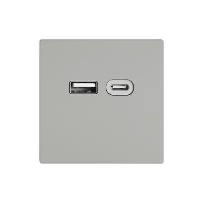 Presa di ricarica USB EDIZIO.liv SNAPFIX® 230VAC 18W 1×USB A 1×USB C grc 