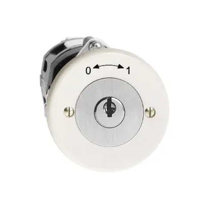 Contatto rotativo INC 0<-->1 bianco con serratura di sicurezza 