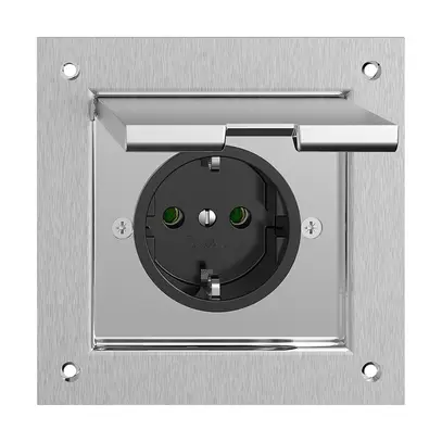 Prise SCHUKO FH PMK 16A, 250VAC, L+N+PE laiton nickelé 