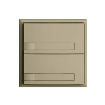 Poussoir ENC KNX 2× EDIZIOdue sand RGB sans LED avec insert papier 