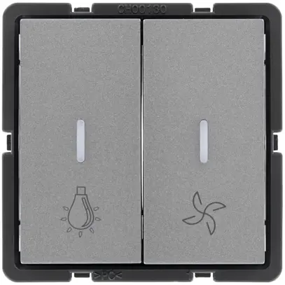 Interrupteur à poussoir pour lumière et ventilation MOS illuminable mag 