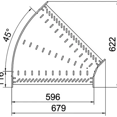 Bogen BET RB 45° 60×600mm Stahl feuerverzinkt 