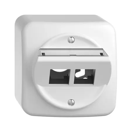 Kit di montaggio AP S-One STANDARDdue QX per 2×RJ45 obliquo, bianco 