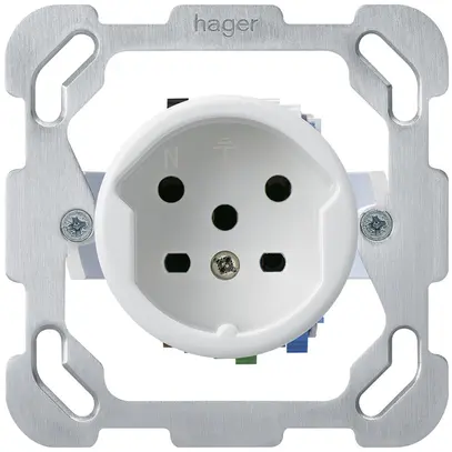 Inserto per presa INC basico T15 con placca di fissaggio bianco 