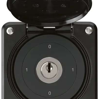 Interrupteur à clé ENC robusto IP55 avec clapet S0/3P noir 
