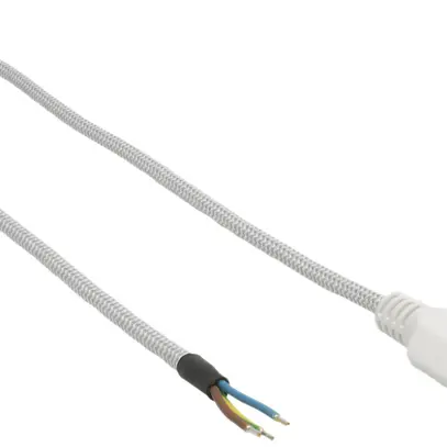Apparatekabel GrB 3×0.75mm² 3m weiss/gu Stecker T12 