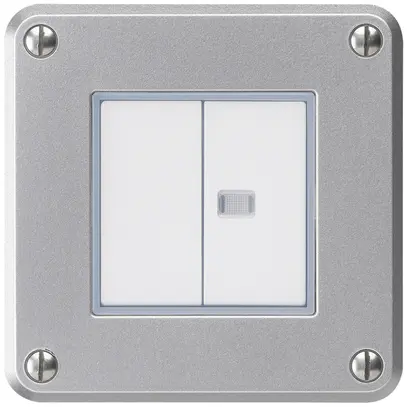 Contatto pulsante INC robusto IP55 2×1P alluminio 1×illuminato 