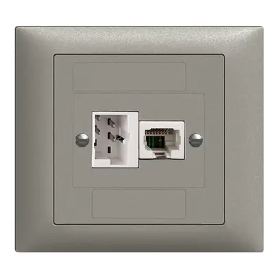 Prise INC xDSL RJ45/TT83 gris foncé, ITplus EDIZIOdue, avec filtre 