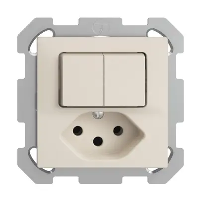 Combinazione INC 2×A-R/1P+T13 EDIZIOdue crema 